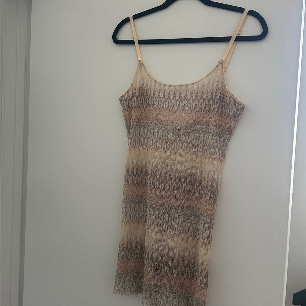 Intimately Free People Chemise M Chevron Knit Ombre Stretch Lace Slip Bohemian